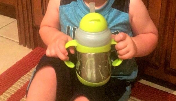 Nuby Clik-it Flip-it Stainless Steel Insulated Cup with 360° Straw Review!